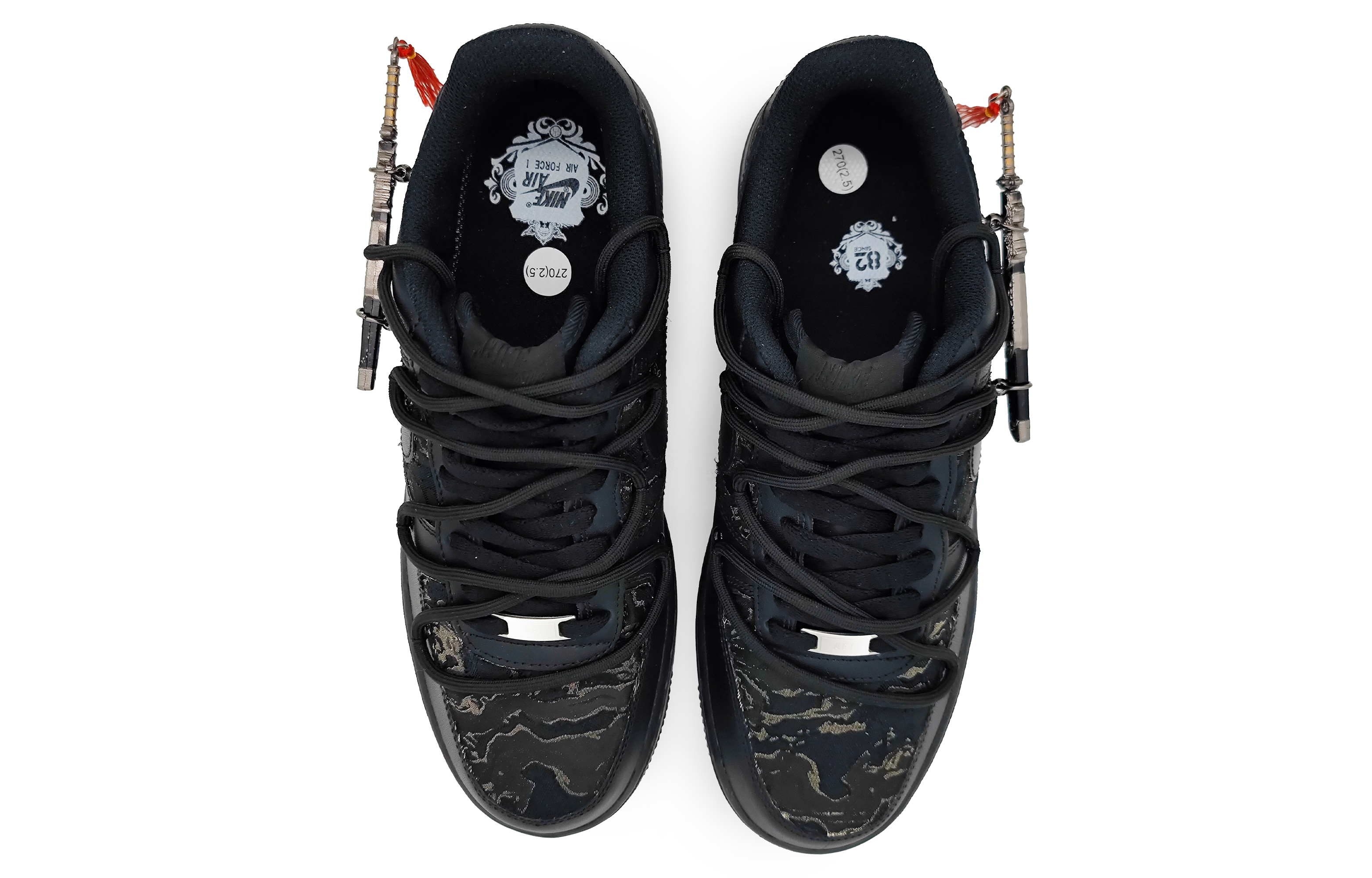 Shop 【カスタムシューズ】ナイキ エア フォース 1 ロー 'ブラックウォーリア' CW2288-001(Team16-鎏金佩剑2.0)