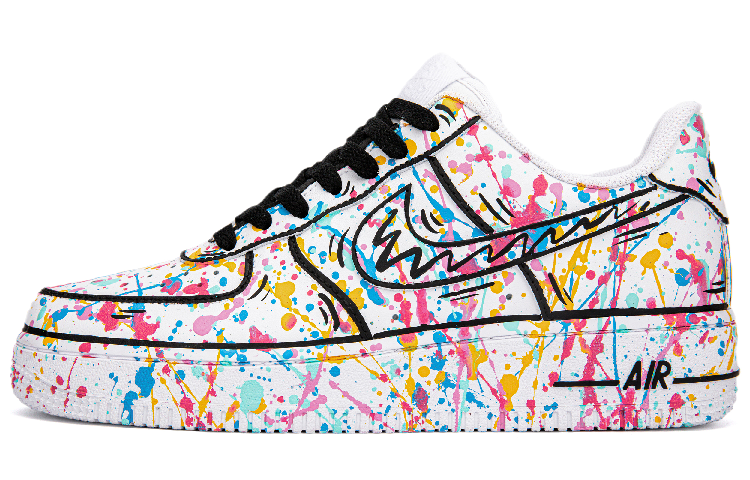 Buy 【カスタムシューズ】ナイキ エアフォース 1 ロー 'ブラックホワイトグラフィティコミック' CW2288-111(Team18-AF1彩色泼墨二次元）