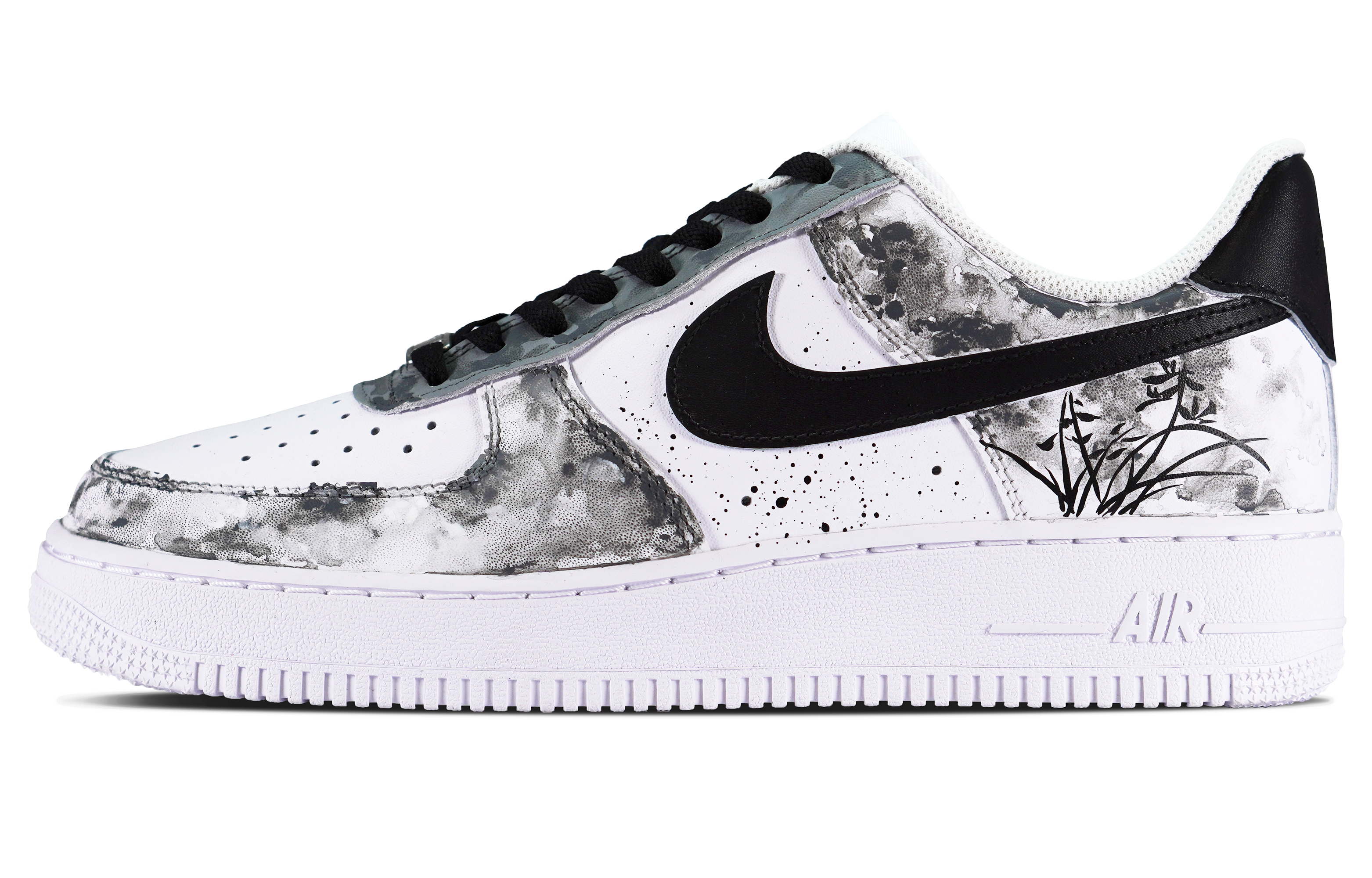 Buy 【客製球鞋】 Nike Air Force 1 Low 清風梅蘭 水墨 國風 簡約 復古 低筒 板鞋 男款 黑白
