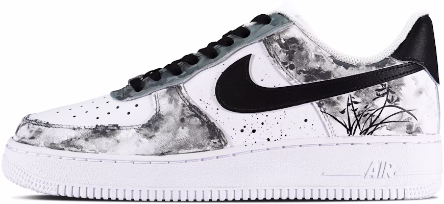 【客製球鞋】 Nike Air Force 1 Low 清風梅蘭 水墨 國風 簡約 復古 低筒 板鞋 男款 黑白 Buy 【客製球鞋】 Nike Air Force 1 Low 清風梅蘭 水墨 國風 簡約 復古 低筒 板鞋 男款 黑白