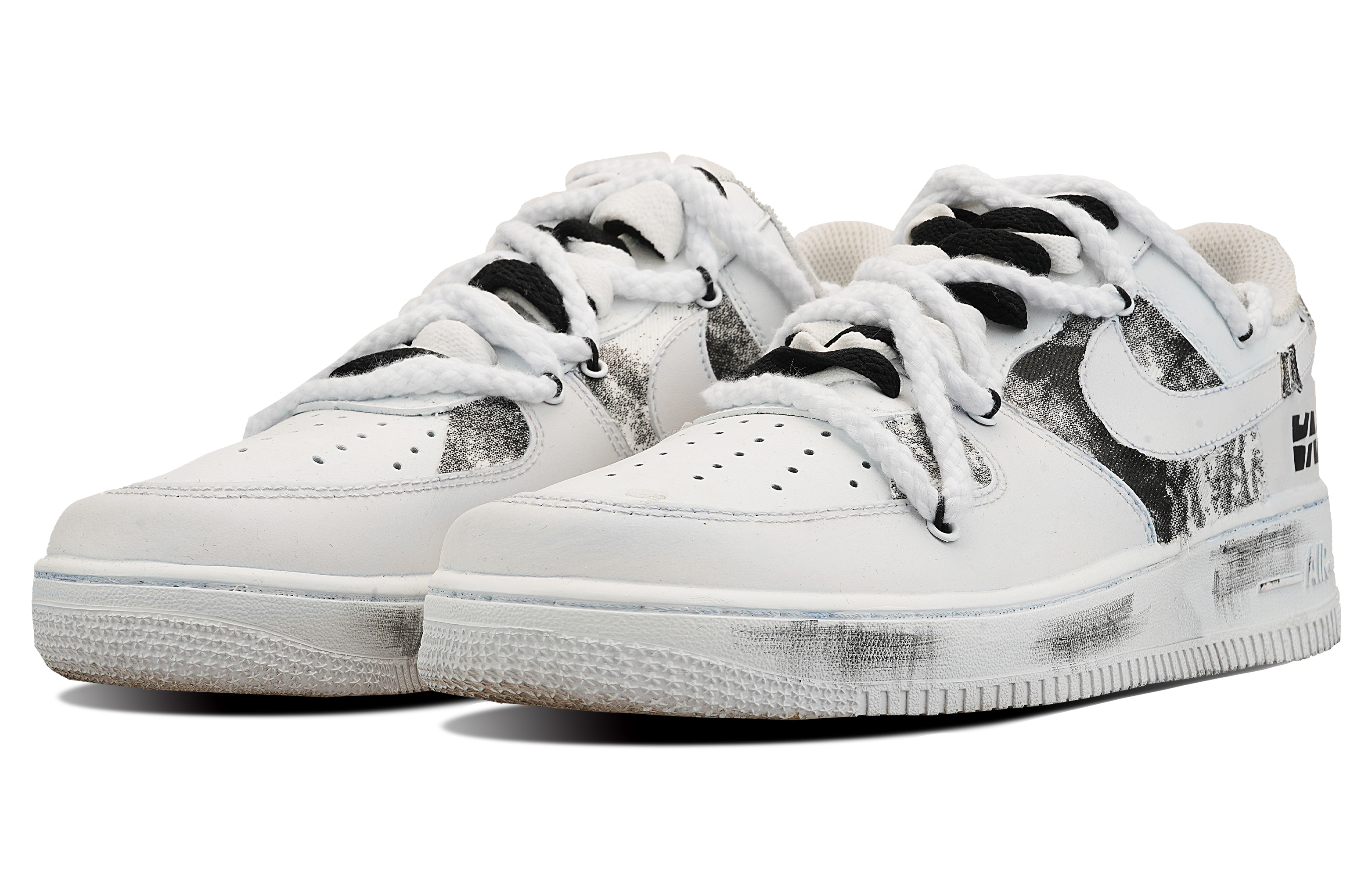 [Custom Shoes] Nike Air Force 1 Low 'Black White Shadow' 圖 4