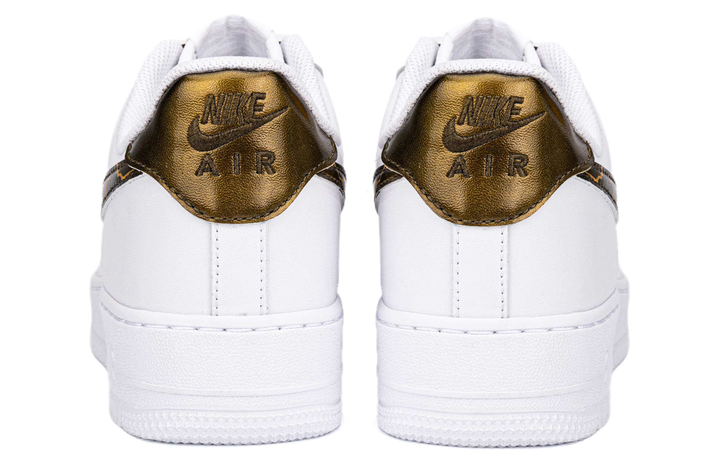 Shop [Kasut Custom] Nike Air Force 1 Rendah 'Hitam Putih Percik' CW2288-111(Team18-黑金爆裂纹单钩)