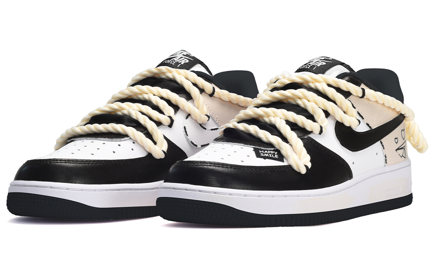 Lookbook Zapatillas Nike Air Force 1 Low 'Negro Blanco Amarillo Avión de Papel' DR9867-102(TeamE-男款纸飞机黑白黄)