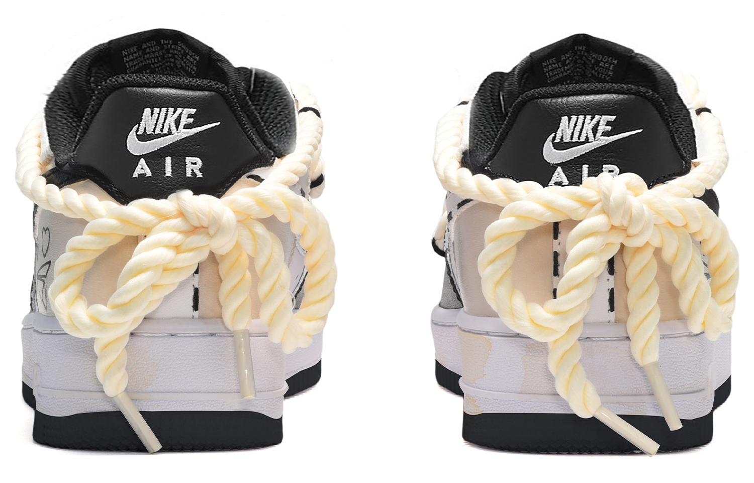 Shop Zapatillas Nike Air Force 1 Low 'Negro Blanco Amarillo Avión de Papel' DR9867-102(TeamE-男款纸飞机黑白黄)