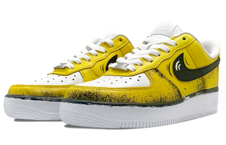 Lookbook [Sepatu Custom] Nike Air Force 1 Low 'Hitam Kuning' 315122-111(TeamE-战场-黑黄)