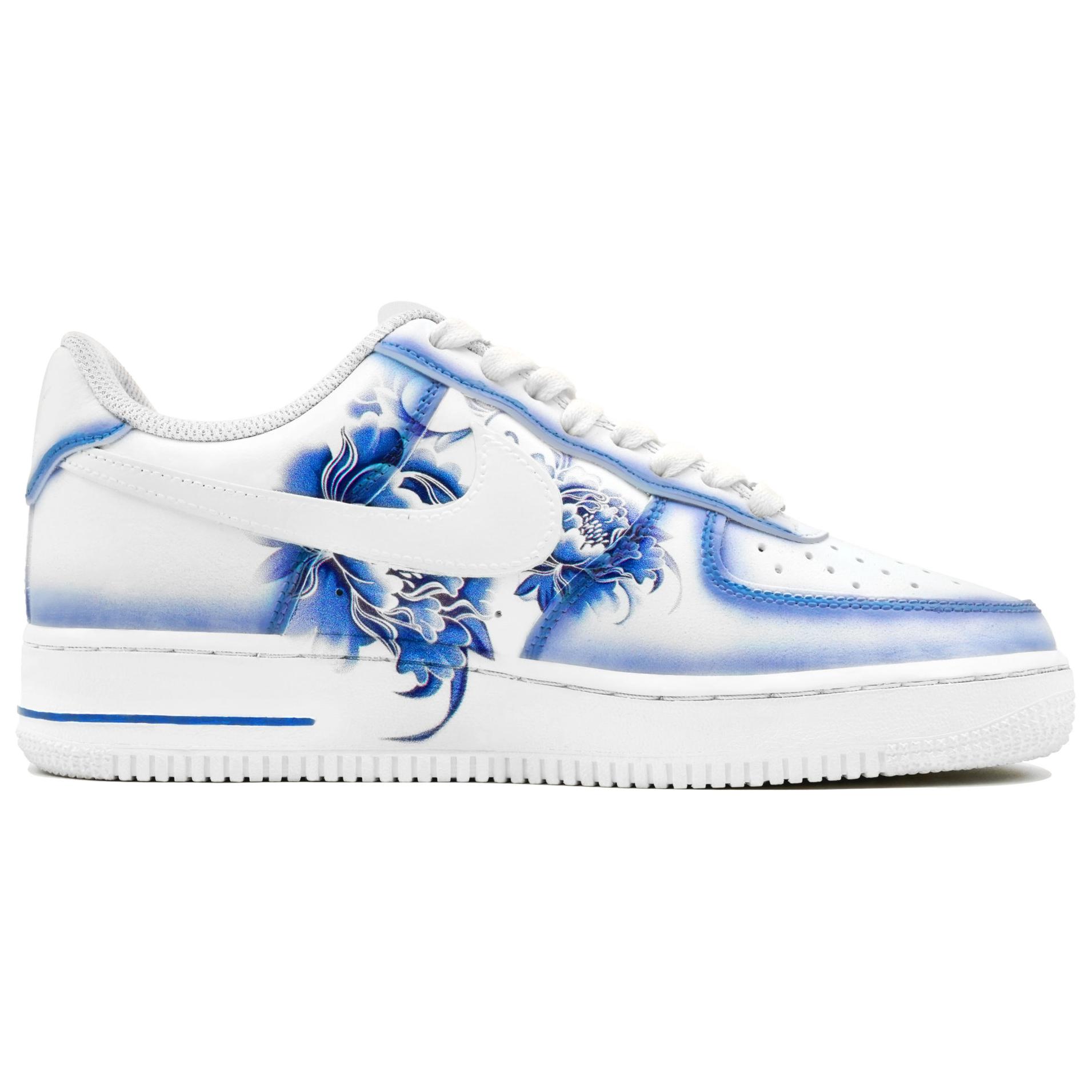 Lookbook [定制鞋] 耐克空军一号低帮 '蓝白瓷器' CW2288-111(Team113-青花瓷)