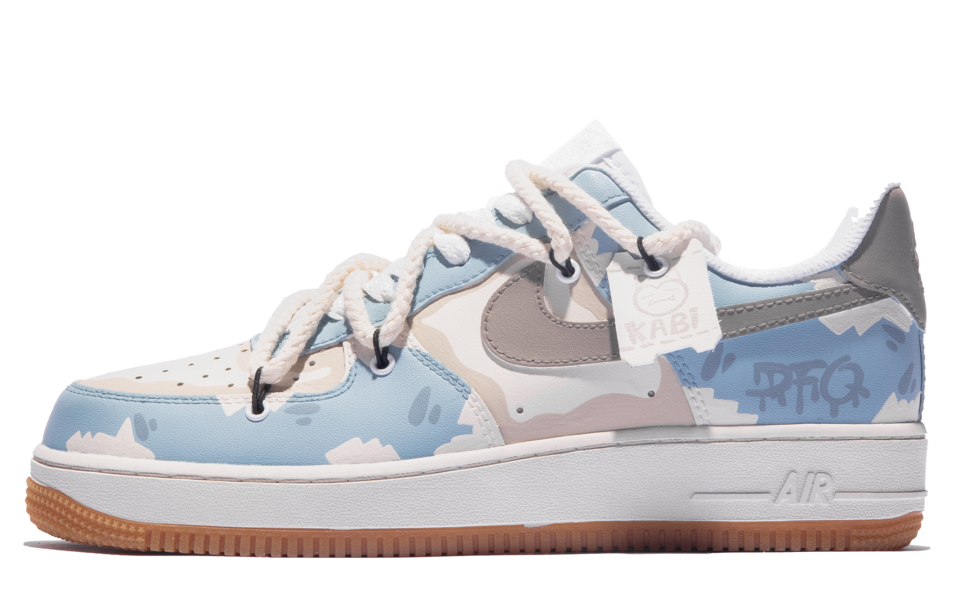 [Custom Shoes] Nike Air Force 1 Low 'Blue Beige Grey' 圖 2