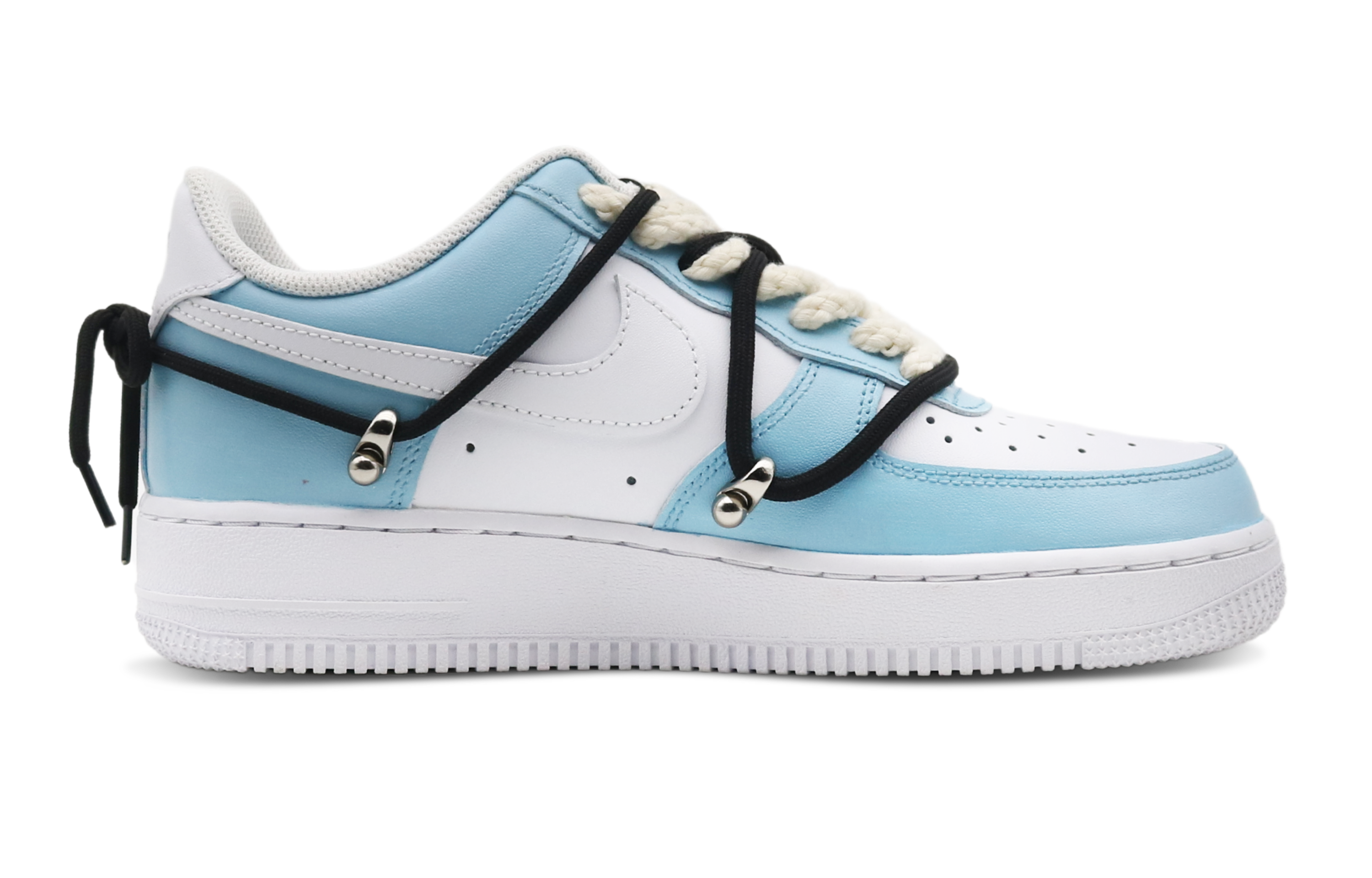 Order [Kasut Custom] Nike Air Force 1 Rendah 'Biru Hitam Kuning' CW2288-111(Team8-男款非定义蓝黑黄)