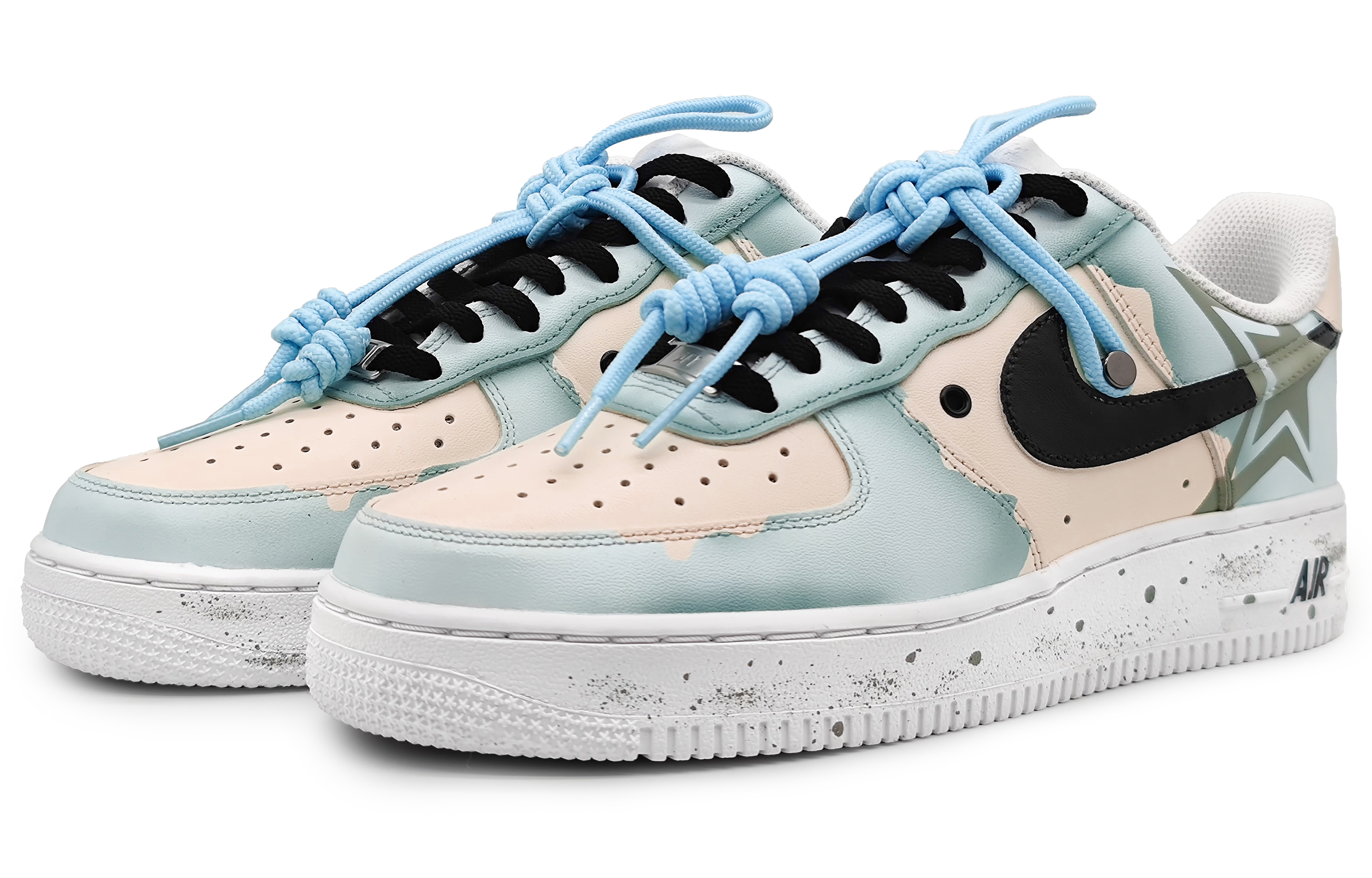 Lookbook [Kasut Reka Bentuk Sendiri] Nike Air Force 1 Low 'Graffiti China Biru' DH2920-111(Team16-女款星之所向蓝米)