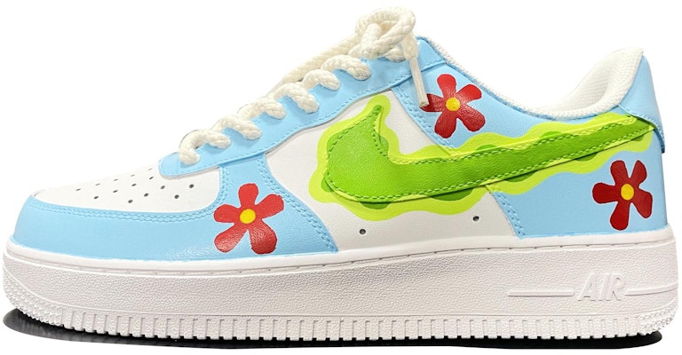 【定製球鞋】 Nike Air Force 1 Low 空軍一號 小紅花 手繪塗鴉 低筒 板鞋 男款 藍綠紅 Buy 【定製球鞋】 Nike Air Force 1 Low 空軍一號 小紅花 手繪塗鴉 低筒 板鞋 男款 藍綠紅