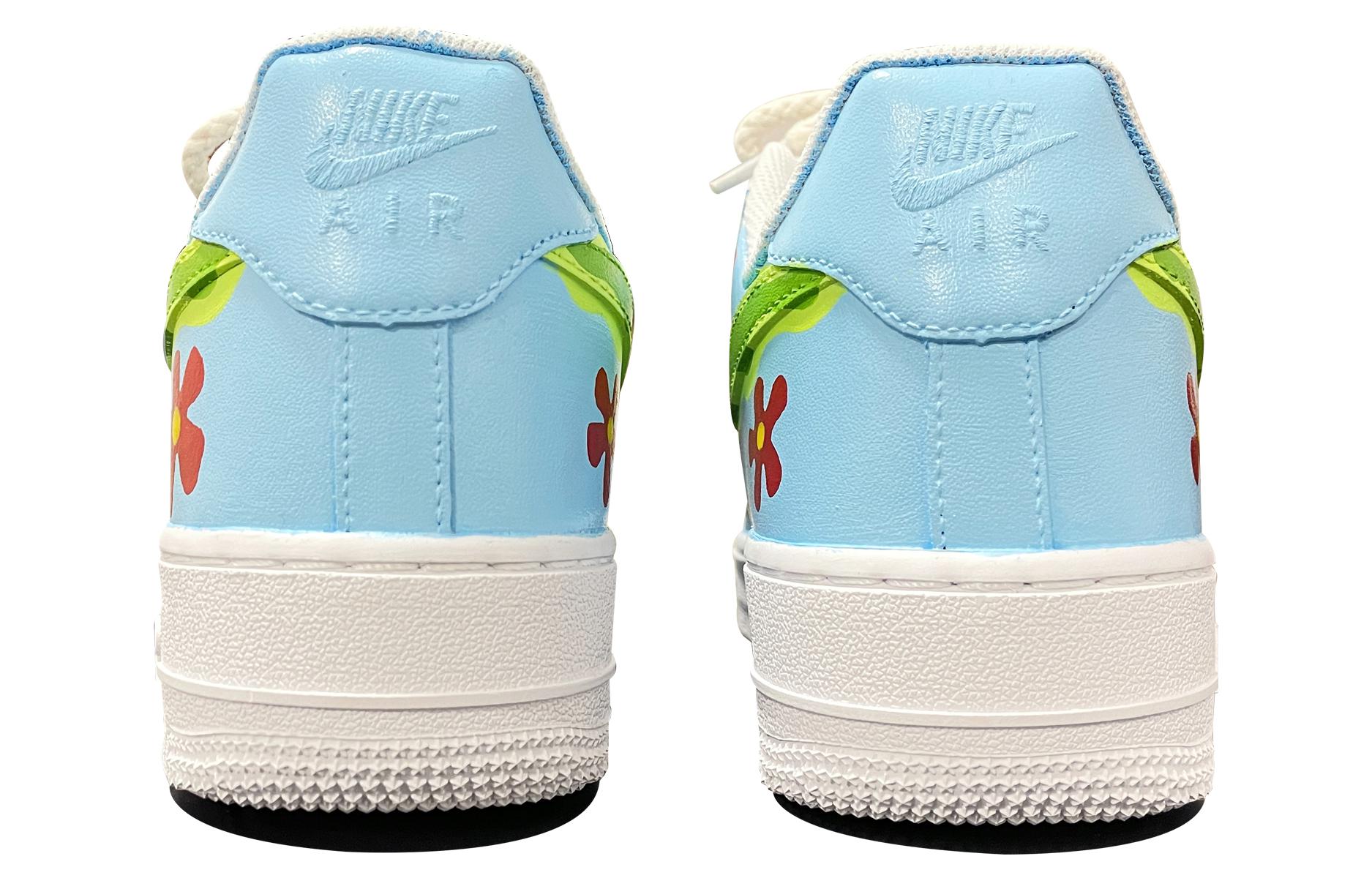 Shop 【定製球鞋】 Nike Air Force 1 Low 空軍一號 小紅花 手繪塗鴉 低筒 板鞋 男款 藍綠紅
