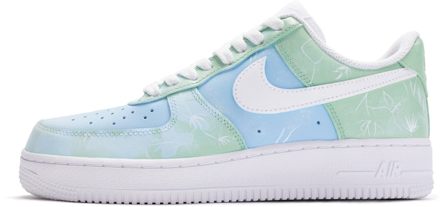 【訂製球鞋】Nike Air Force 1 Low BIGNIU 空軍一號 蒲公英 手繪噴繪 低筒 板鞋 GS 藍綠白 Buy 【訂製球鞋】Nike Air Force 1 Low BIGNIU 空軍一號 蒲公英 手繪噴繪 低筒 板鞋 GS 藍綠白