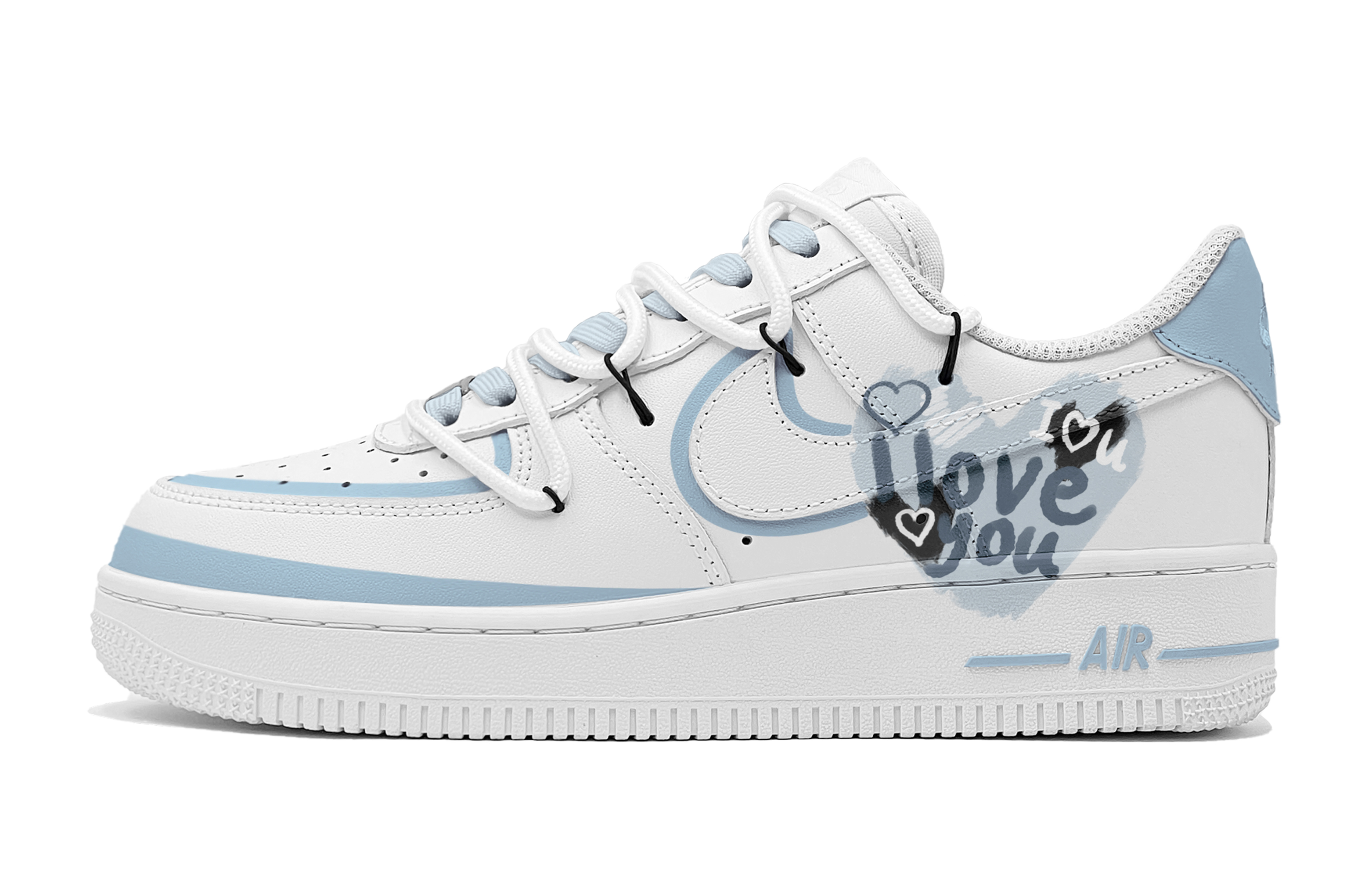 Buy [Sneakers Custom] Nike Air Force 1 Low 'Blue Heart' CW2288-111(TeamS-蓝白LOVE男S-BOX)