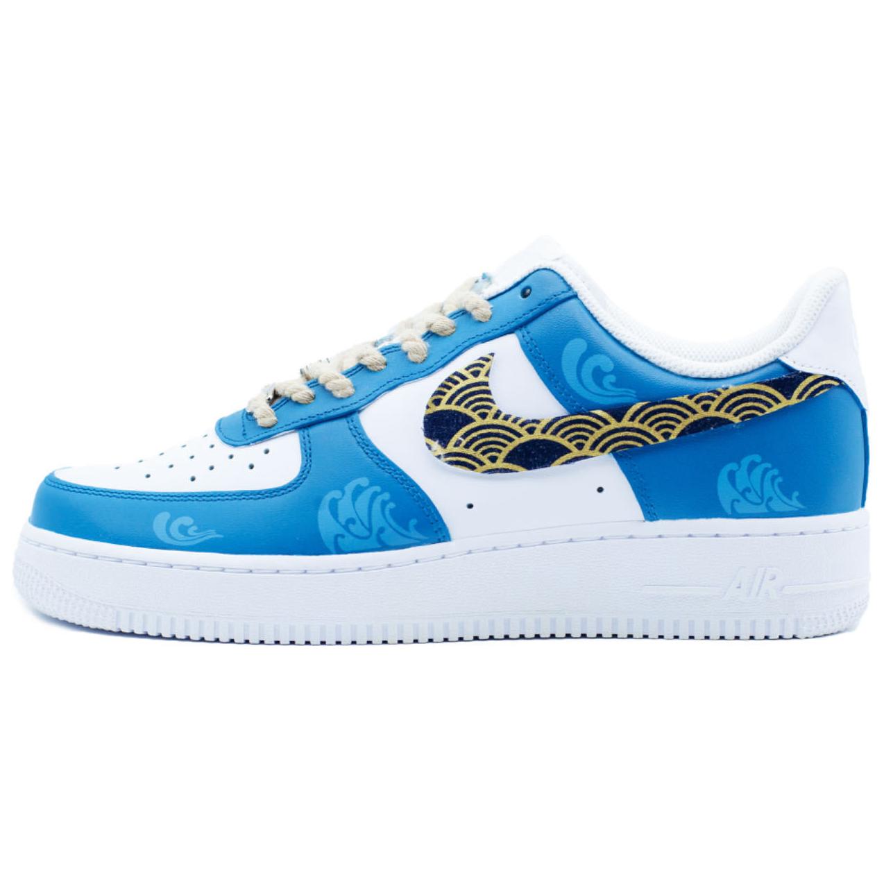 Buy 【定製球鞋】Nike Air Force 1 藍海交響樂 新派中式 時尚 多功用 防滑耐磨 低筒 板鞋 男款 藍色