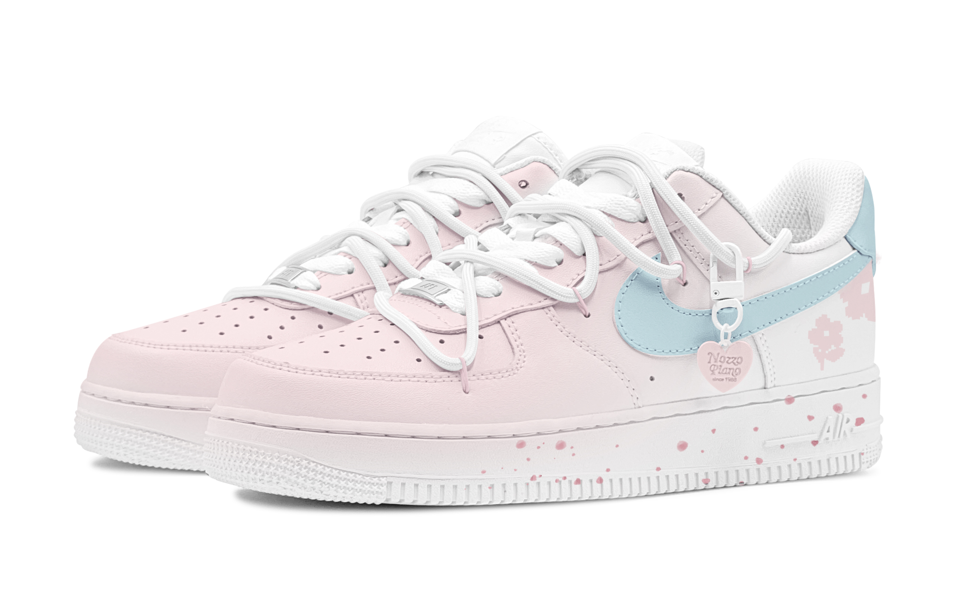 Lookbook 나이키 에어포스 1 로우 '블루핑크 플로럴' (커스텀) DH2920-111(TeamS-春暖花开女S-BOX)