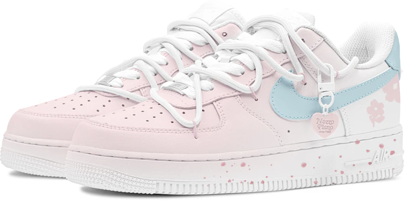 【定製球鞋】Nike Air Force 1 Low 空軍一號 減齡穿搭 復古少女 小花花 特殊鞋盒 低筒 板鞋 GS 藍粉 Lookbook 【定製球鞋】Nike Air Force 1 Low 空軍一號 減齡穿搭 復古少女 小花花 特殊鞋盒 低筒 板鞋 GS 藍粉