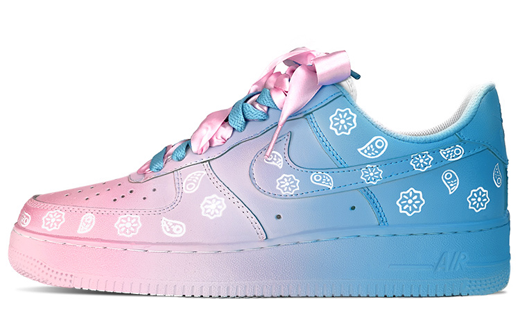 [Custom Shoes] Nike Air Force 1 Low 'Blue Pink Gradient Spray Floral'