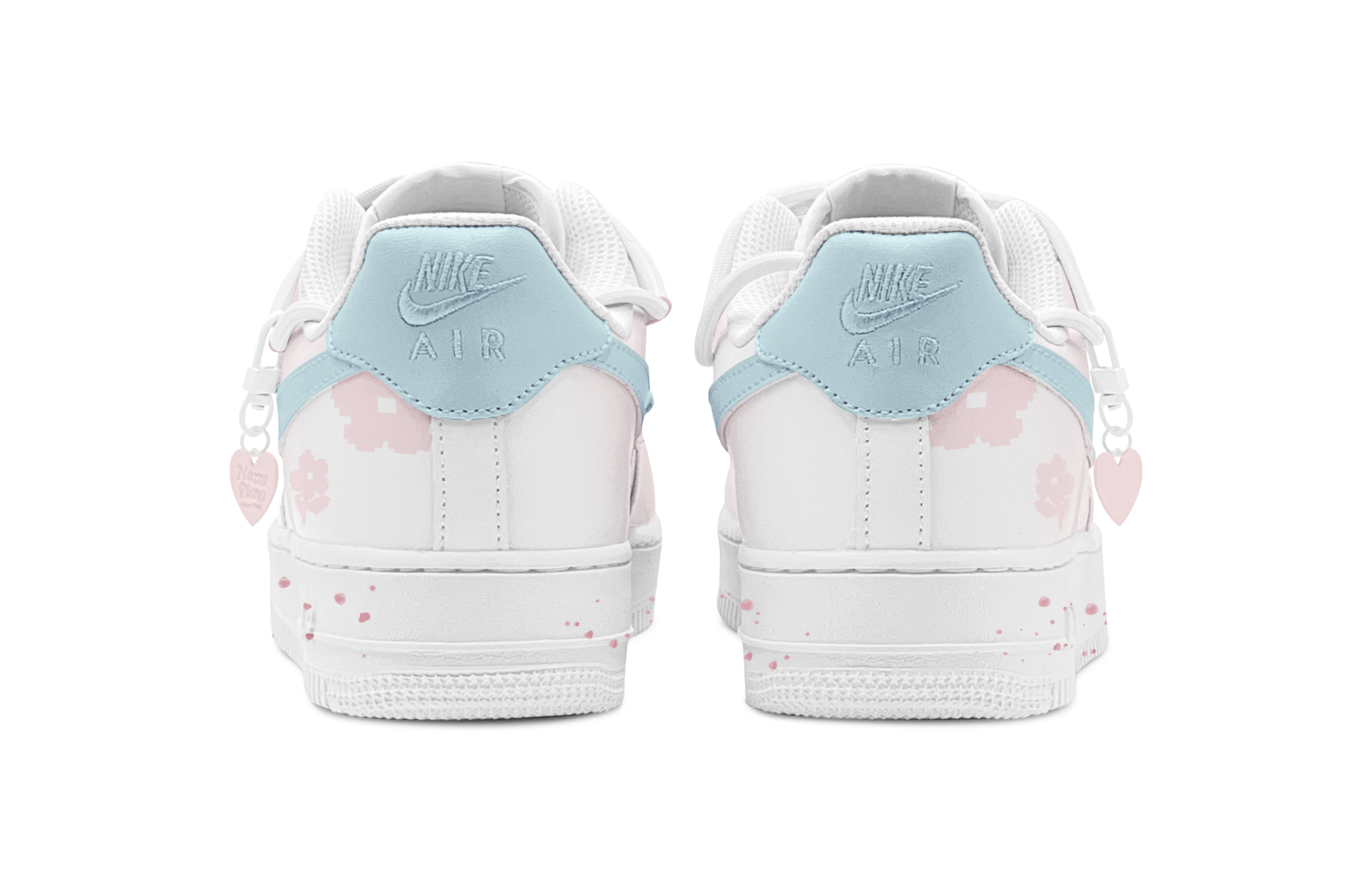 Shop [定制鞋款] 耐克空军一号低帮 '蓝粉小花' CW2288-111(TeamS-春暖花开男S-BOX)