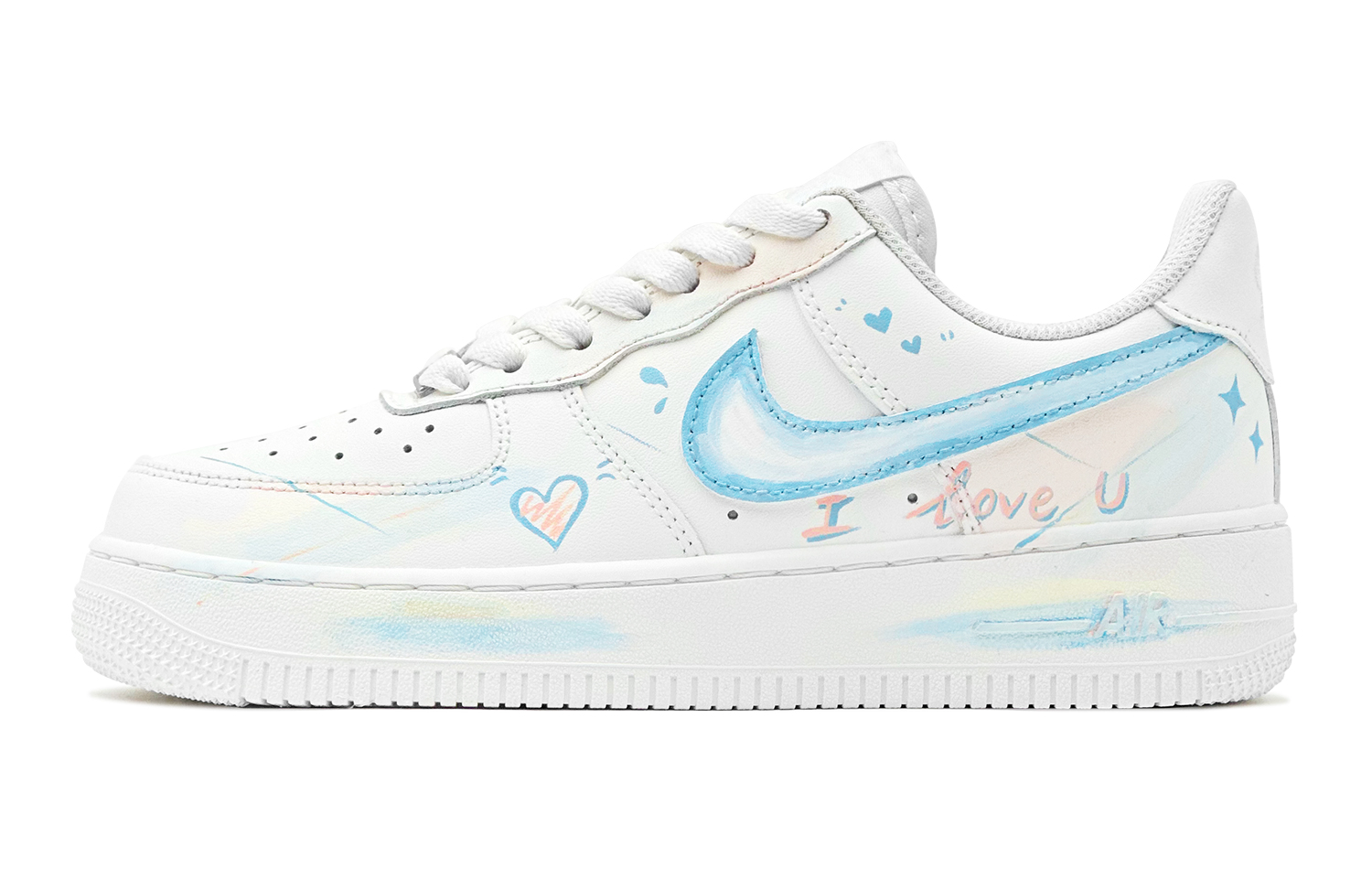 Buy 【訂製球鞋】Nike Air Force 1 Low 空軍一號 “告白情話” 特殊鞋盒 低幫 板鞋 男款 藍粉