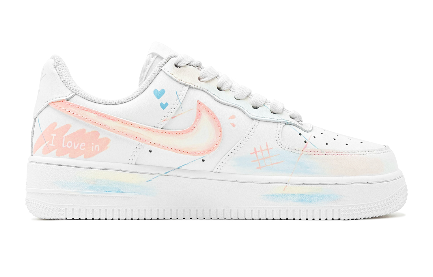 Order 【訂製球鞋】Nike Air Force 1 Low 空軍一號 “告白情話” 特殊鞋盒 低幫 板鞋 男款 藍粉