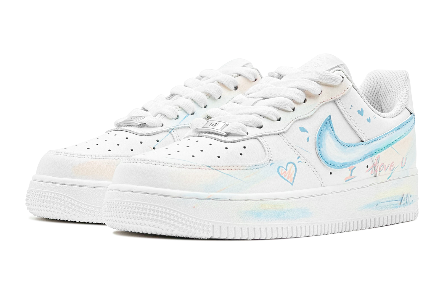 Lookbook 【訂製球鞋】Nike Air Force 1 Low 空軍一號 “告白情話” 特殊鞋盒 低幫 板鞋 男款 藍粉