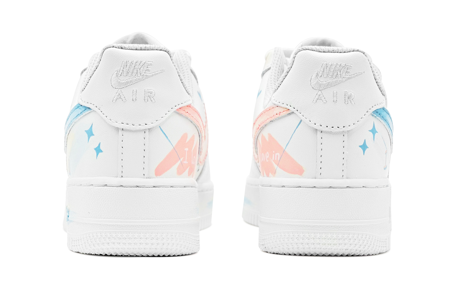 Shop 【訂製球鞋】Nike Air Force 1 Low 空軍一號 “告白情話” 特殊鞋盒 低幫 板鞋 男款 藍粉