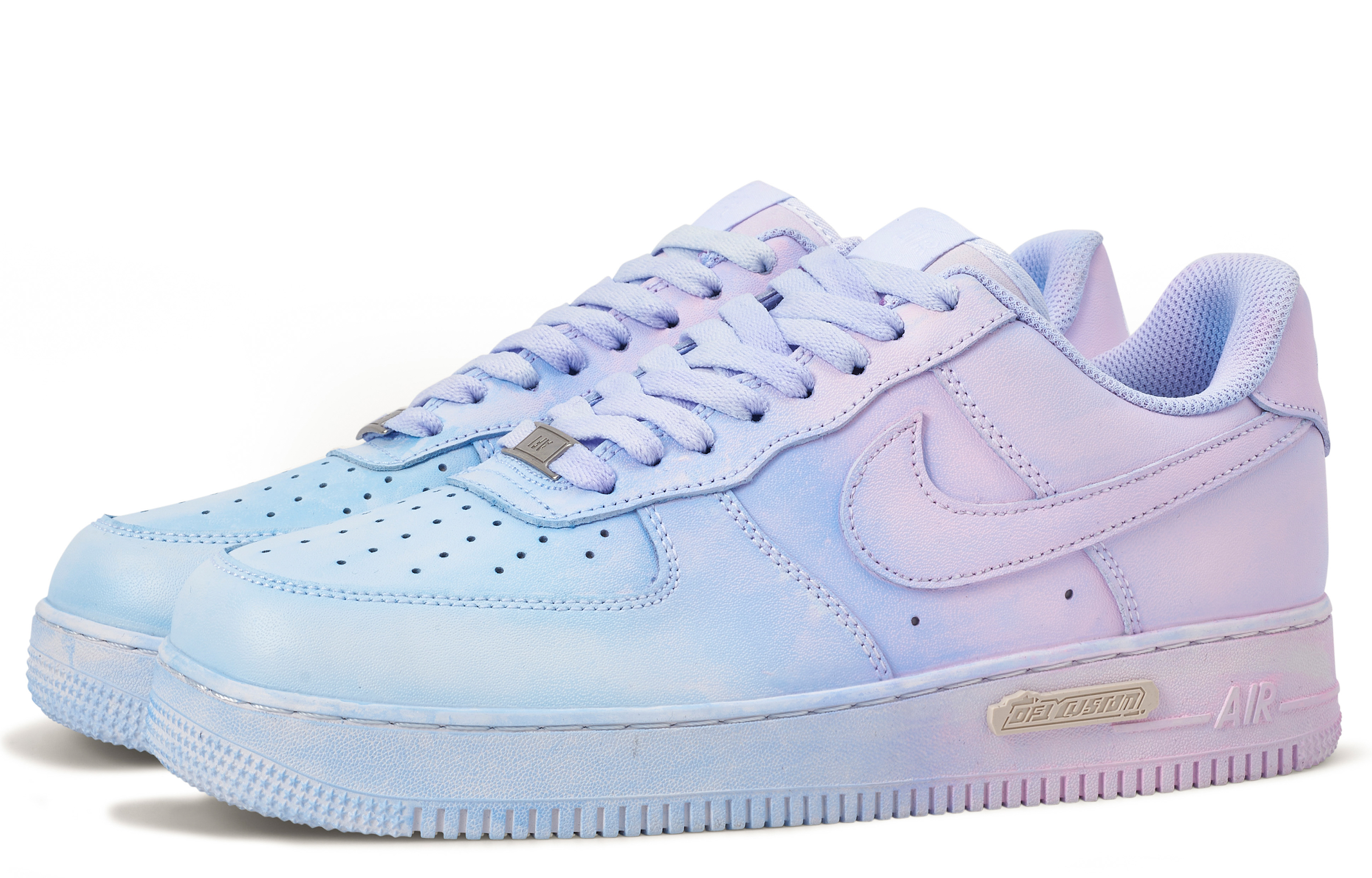 Lookbook ナイキ エア フォース 1 ロー『ブルーパープル』カスタムシューズ DD8959-100(TeamM-女款若染S-BOX)