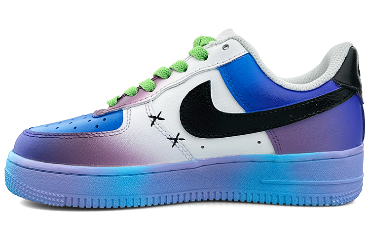 Shop 【訂製球鞋】Nike Air Force 1 Low 藍兔子 藍紫 塗鴉 星星 骷髏 鴛鴦 潮流 低筒 板鞋 男款 藍