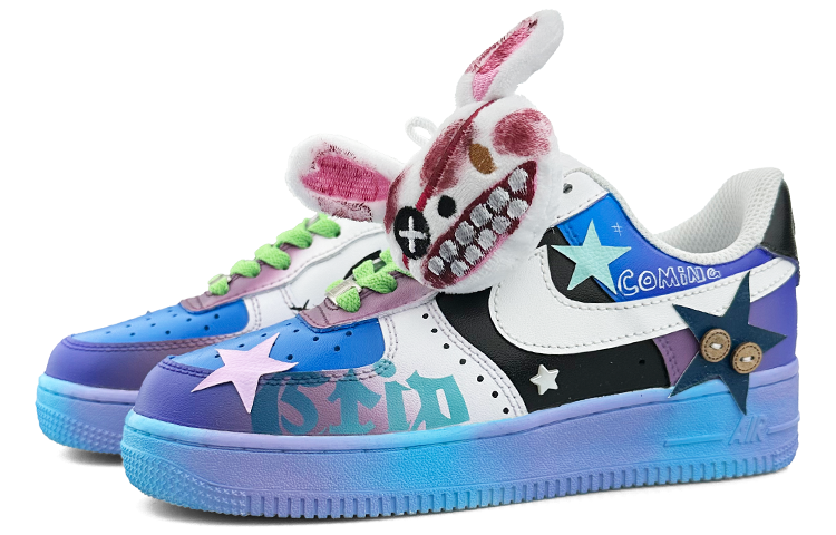 Purchase 【訂製球鞋】Nike Air Force 1 Low 藍兔子 藍紫 塗鴉 星星 骷髏 鴛鴦 潮流 低筒 板鞋 男款 藍