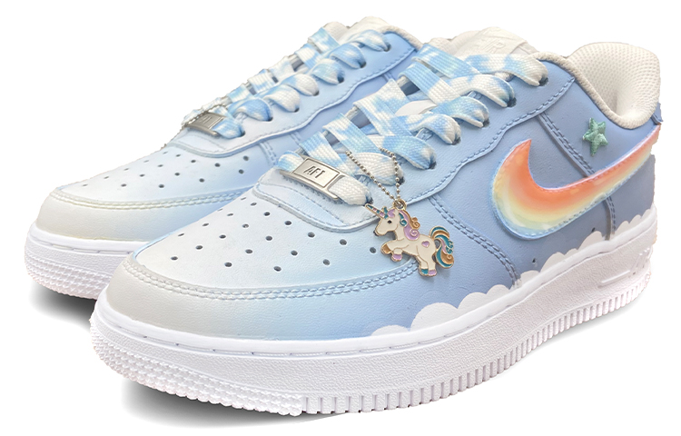 Lookbook Sepatu Custom Nike Air Force 1 Low 'Rainbow Biru - Sol Jelly - Macaron Marshmallow' CW2288-111(TeamS-男款果冻胶马卡龙彩虹钩)