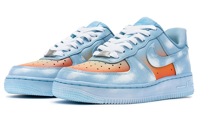 Lookbook [Zapatillas Personalizadas] Nike Air Force 1 Low 'Degradado Cielo Azul' CW2288-111(Team22-男款渐变云朵蓝橙)