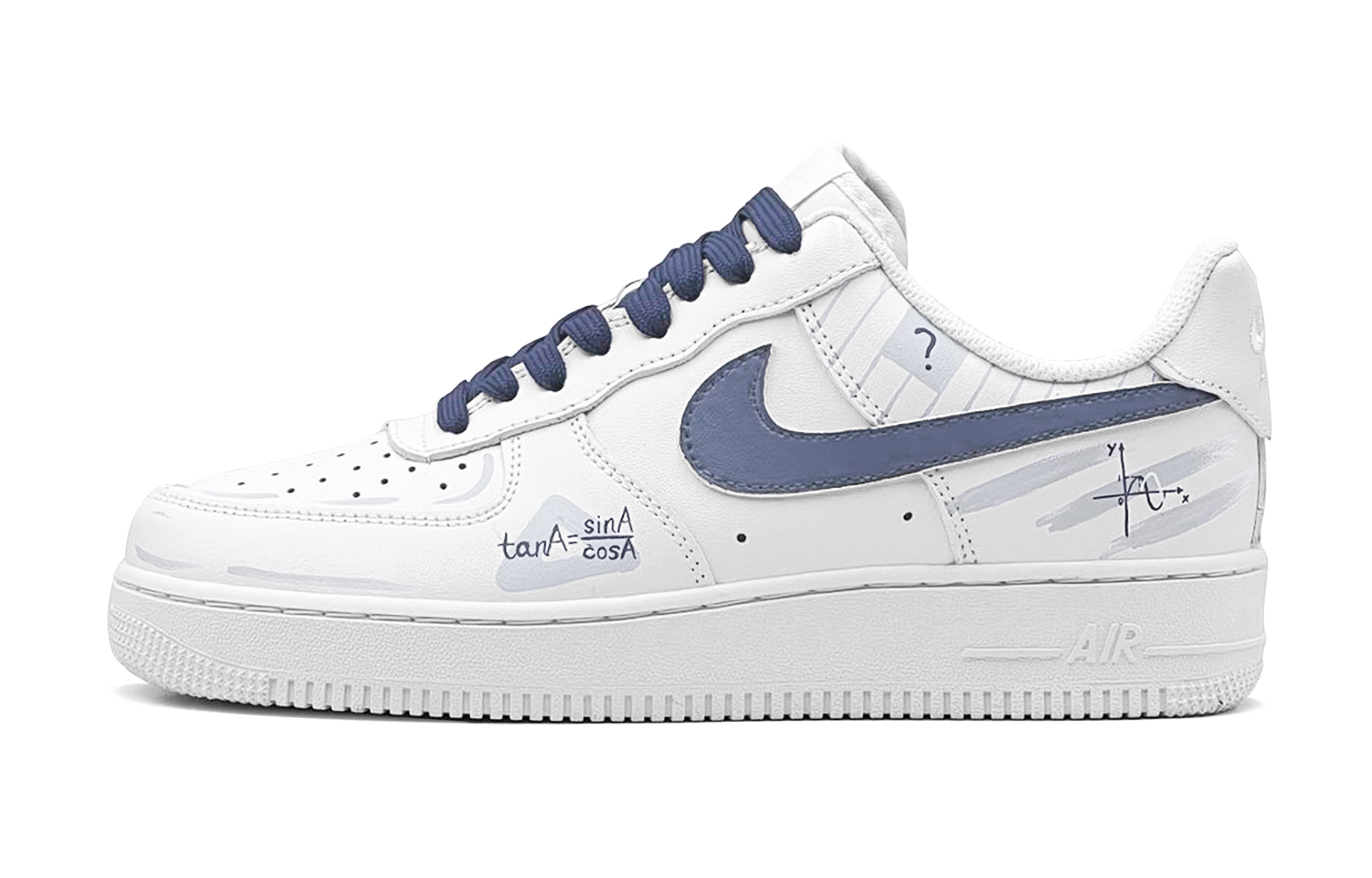 Buy 나이키 에어포스 1 로우 '블루 삼각 그래피티' DH2920-111(TeamS-三角函数女S-BOX)