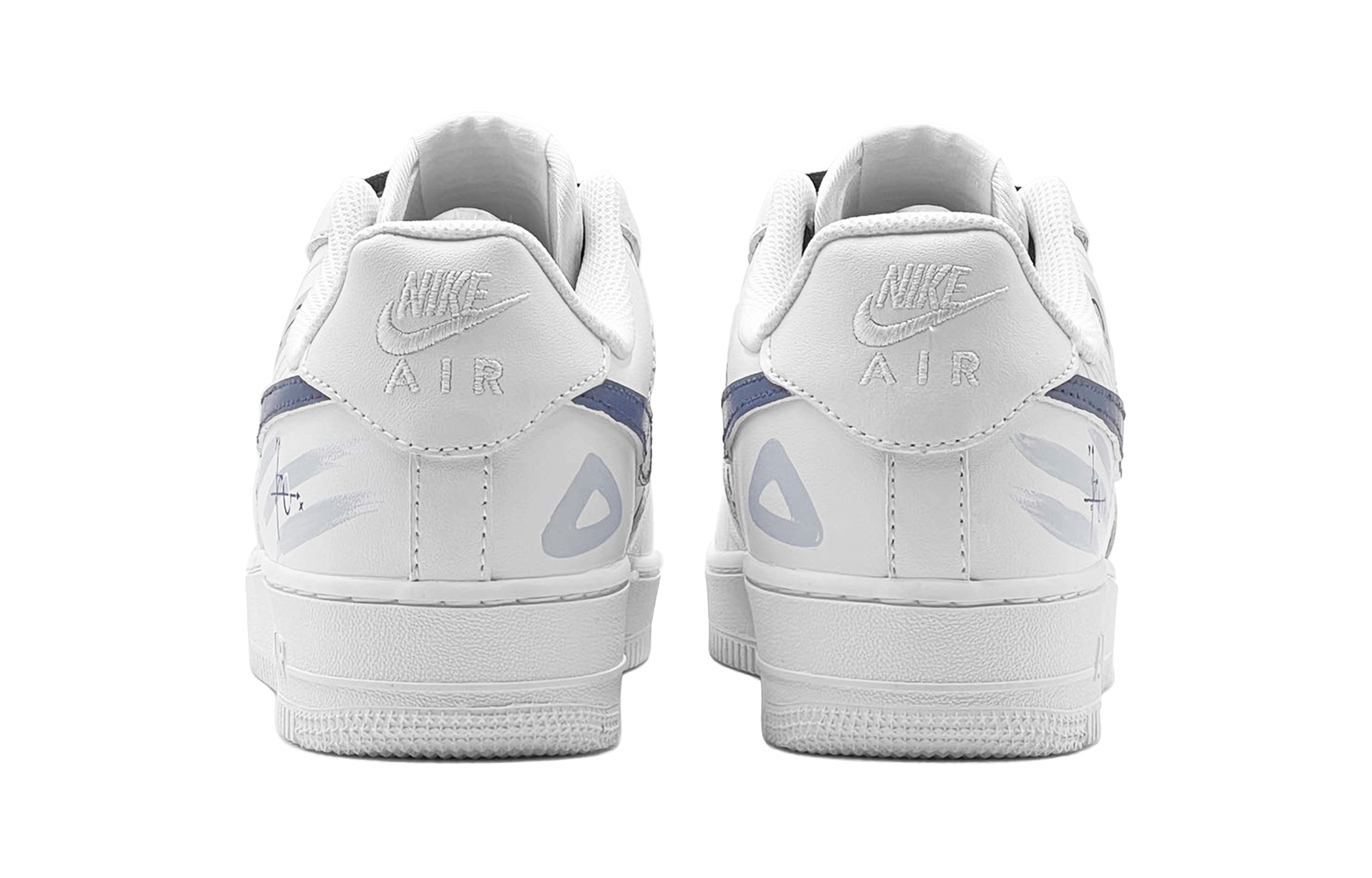 Shop 나이키 에어포스 1 로우 '블루 삼각 그래피티' DH2920-111(TeamS-三角函数女S-BOX)