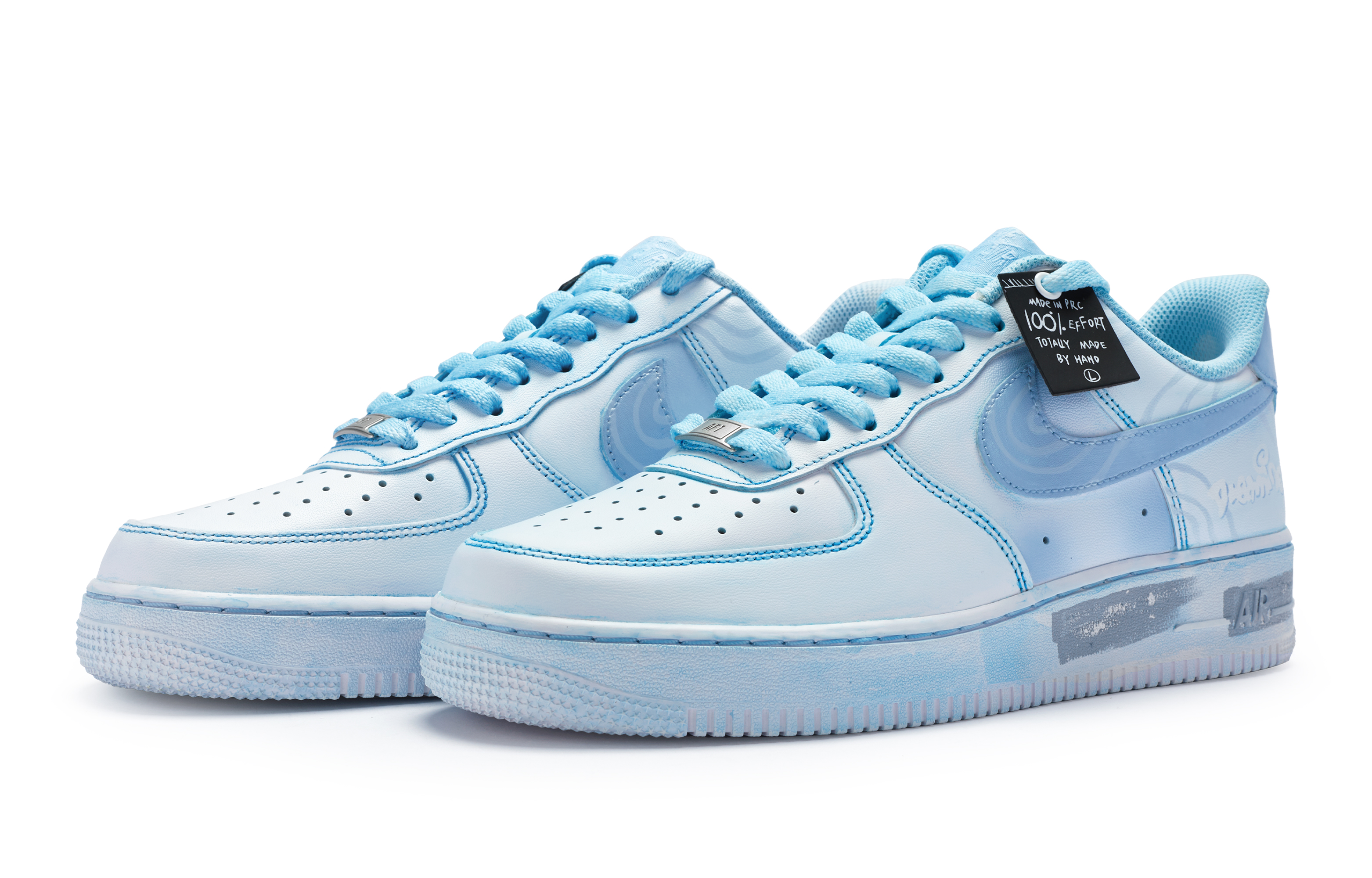 Lookbook [カスタムシューズ] ナイキ エアフォース1 ロー 'ブルーホワイト' DH2920-111(TeamR-女款多梦蓝白)