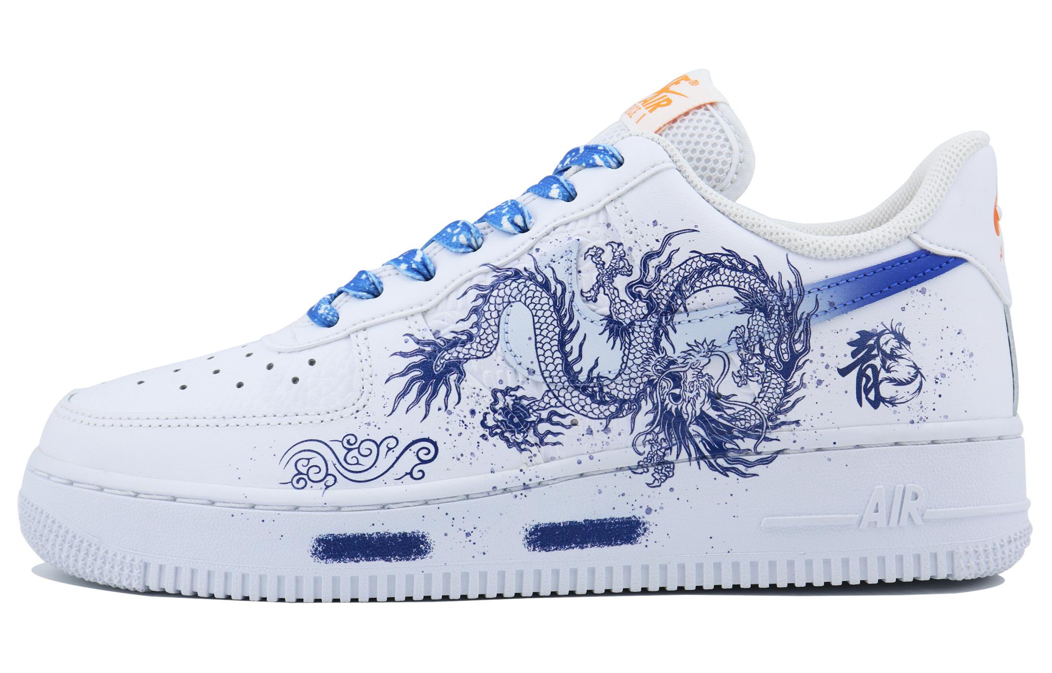 [Custom Shoes] Nike Air Force 1 Low 'Blue White Dragon Year'