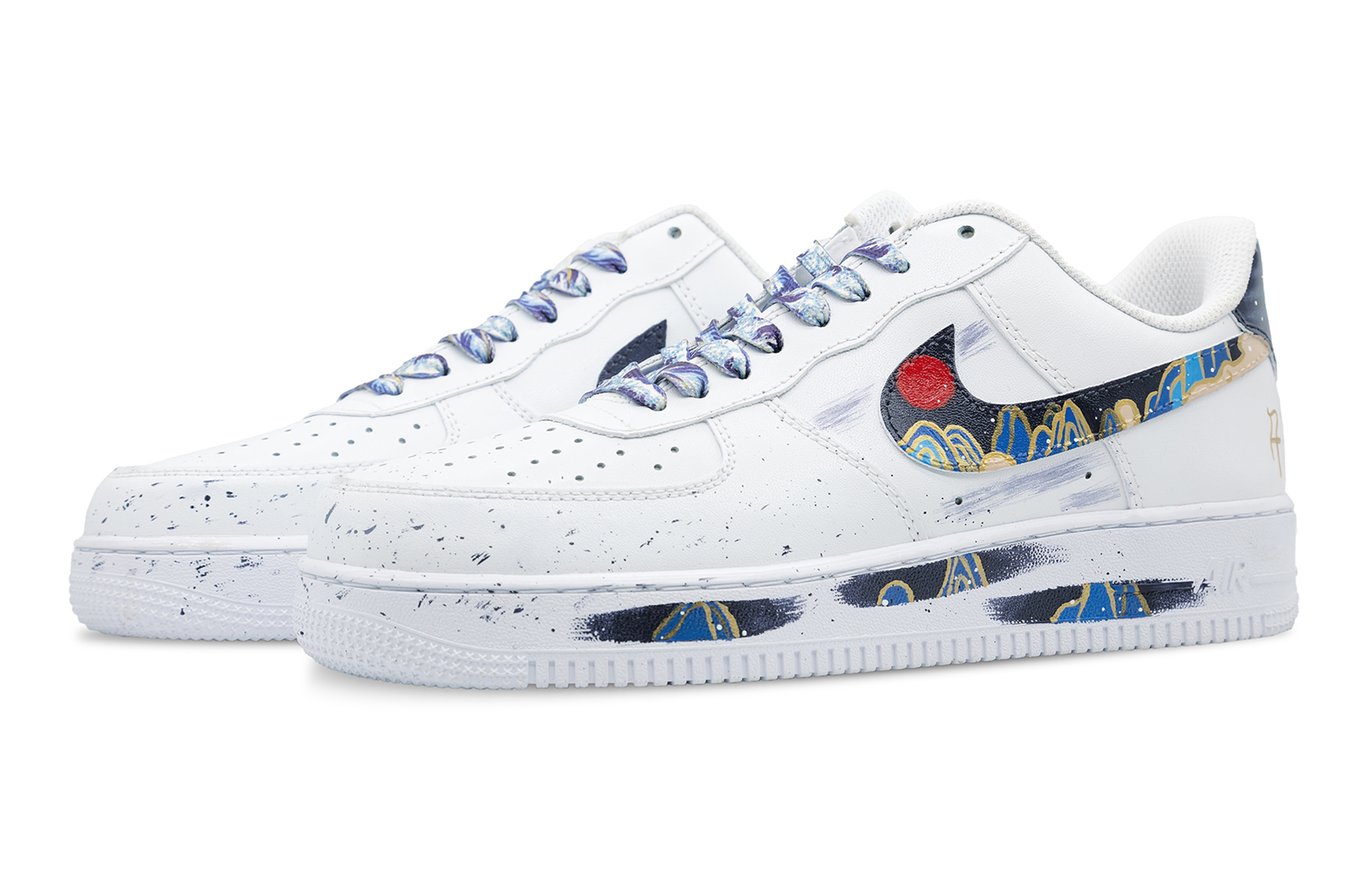 Lookbook Zapatillas Nike Air Force 1 Low 'Salpicadura Azul Blanco' CW2288-111(Team7-男款千里江山)