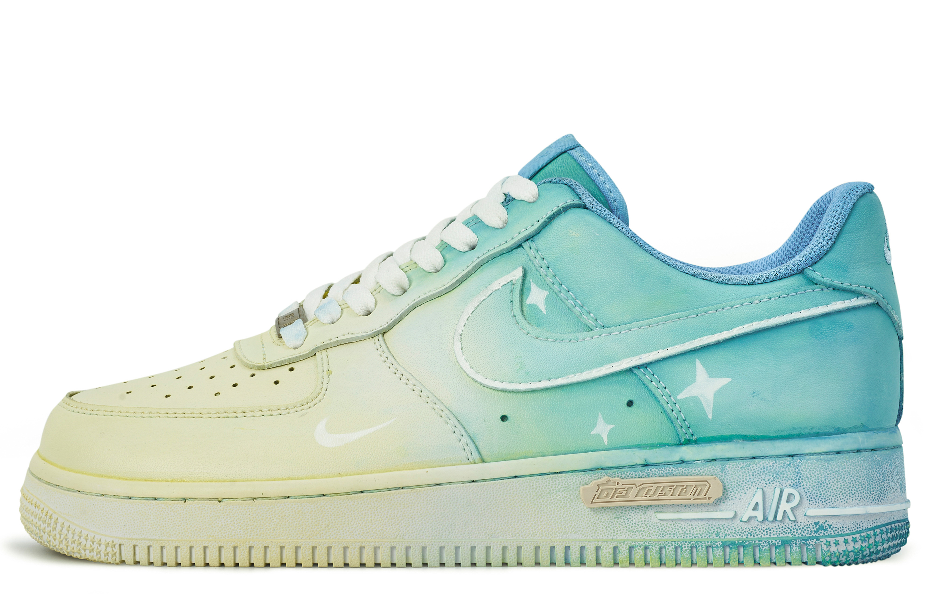 Buy Zapatillas Nike Air Force 1 Low 'Graffiti Azul Amarillo Blanco Degradé' DD8959-100(TeamM-女款钟鱼-BOX)