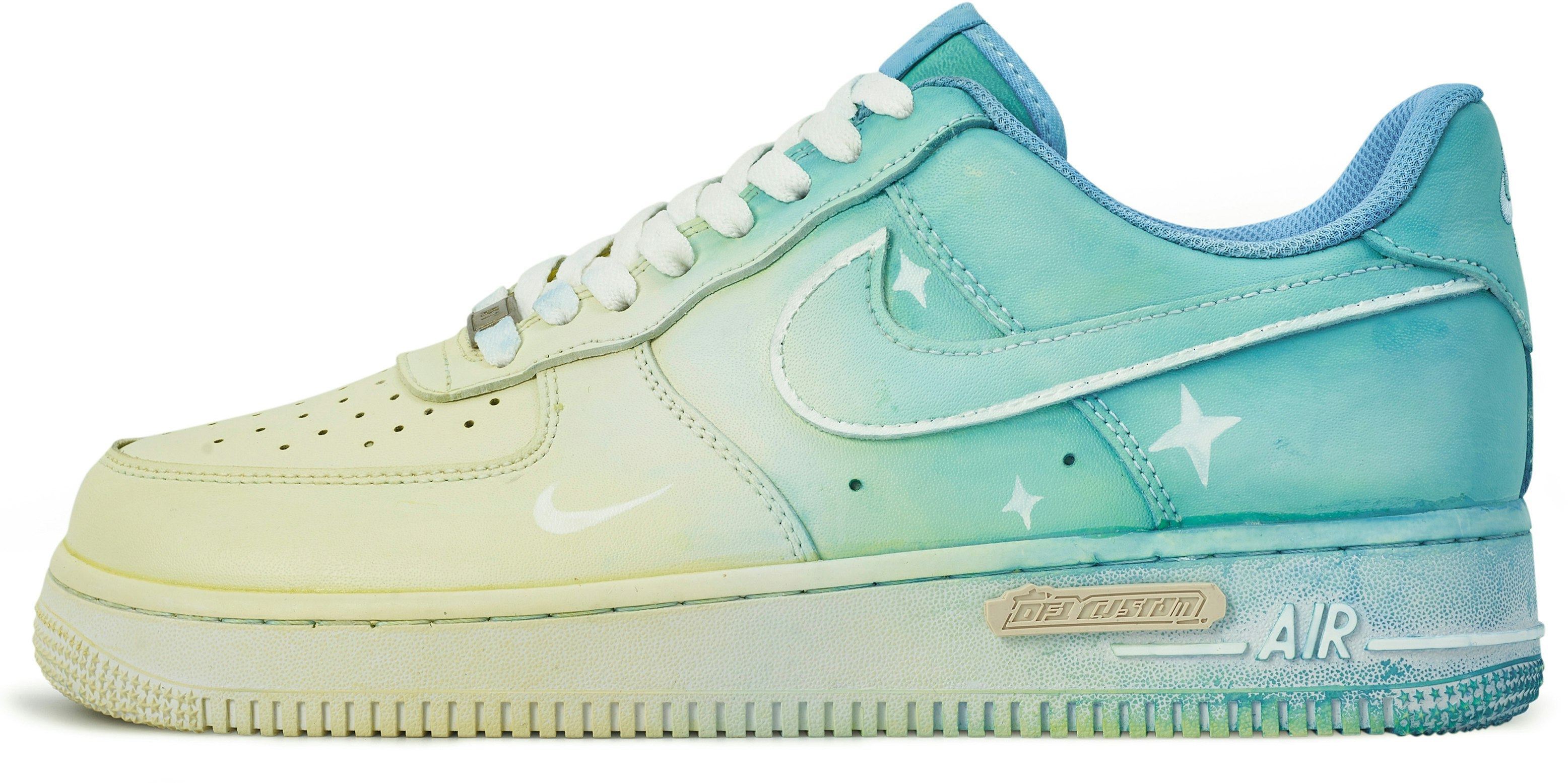 custom-shoes-nike-air-force-1-low-blue-yellow-white-graffiti-gradient