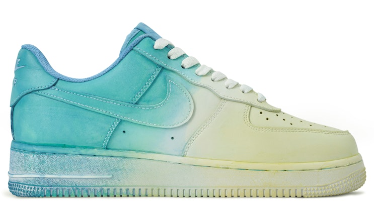 【訂製球鞋】Nike Air Force 1 Low 鐘魚 漸變 塗鴉 簡約 特殊鞋盒 低筒 板鞋 GS 藍黃白 Order 【訂製球鞋】Nike Air Force 1 Low 鐘魚 漸變 塗鴉 簡約 特殊鞋盒 低筒 板鞋 GS 藍黃白