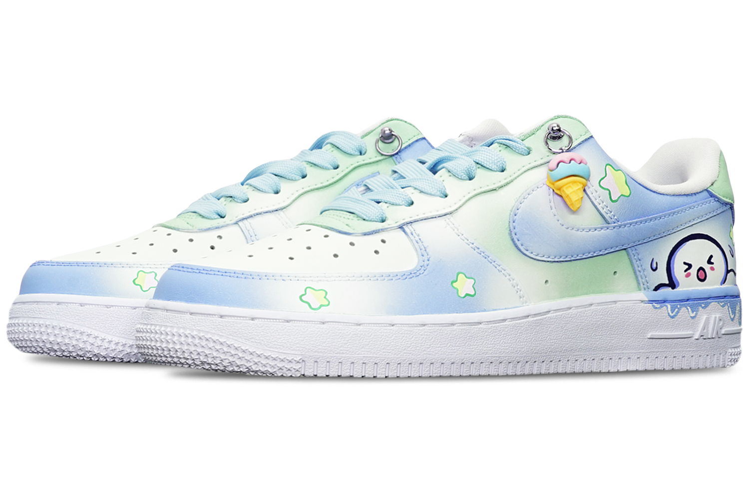 [Custom Shoes] Nike Air Force 1 Low 'Blueberry Matcha Ice Cream' 圖 3