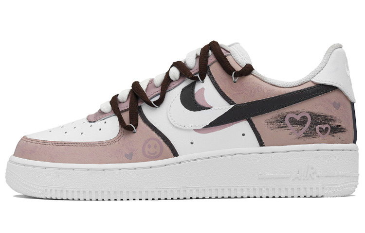 Buy [Kasut Custom] Nike Air Force 1 Low 'Brown Pink Deconstructed Heart' CW2288-111(Team127-爱心解构)