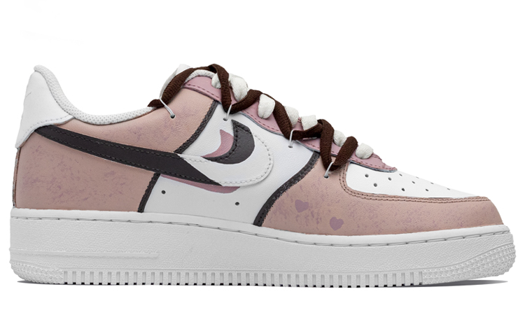 Lookbook [Kasut Custom] Nike Air Force 1 Low 'Brown Pink Deconstructed Heart' CW2288-111(Team127-爱心解构)