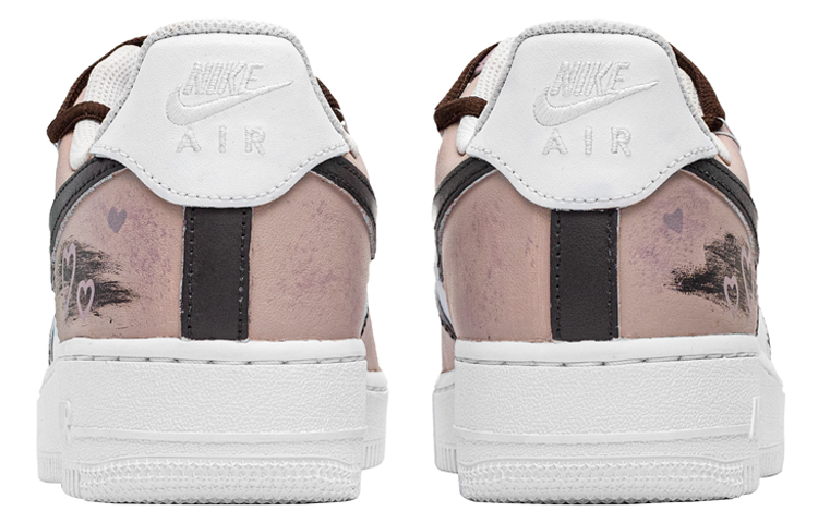 Details for [Kasut Custom] Nike Air Force 1 Low 'Brown Pink Deconstructed Heart' CW2288-111(Team127-爱心解构)