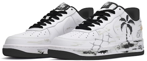 【客製化球鞋】 Nike Air Force 1 Low 筆刷塗鴉 聽海 椰樹 低筒 板鞋 GS 黑白灰 Lookbook 【客製化球鞋】 Nike Air Force 1 Low 筆刷塗鴉 聽海 椰樹 低筒 板鞋 GS 黑白灰