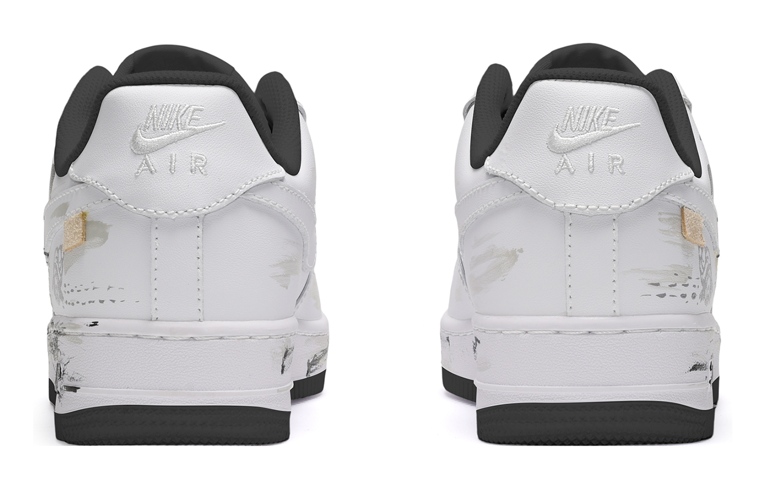 Shop [Sepatu Custom] Nike Air Force 1 Low 'Brushstroke Pohon Kelapa Lautan' DV1331-100(TeamE-女款听海黑白灰)