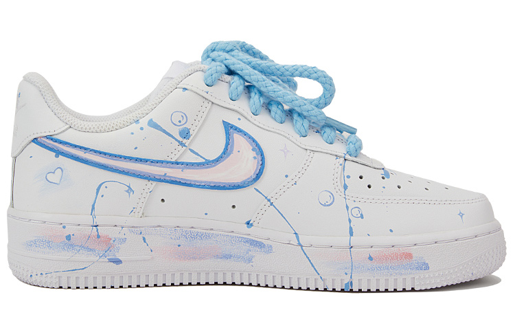 Order [Kasut Custom] Nike Air Force 1 Low 'Bubble Jellyfish Graffiti Splash' DD8959-100(Team15-女款手绘涂鸦泼墨小清新)