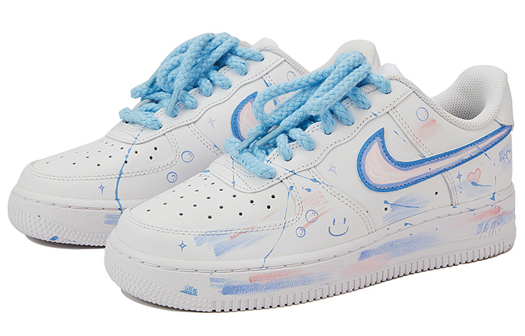 Lookbook [Kasut Custom] Nike Air Force 1 Low 'Bubble Jellyfish Graffiti Splash' DD8959-100(Team15-女款手绘涂鸦泼墨小清新)