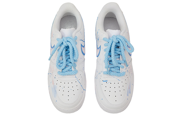 Shop [Kasut Custom] Nike Air Force 1 Low 'Bubble Jellyfish Graffiti Splash' DD8959-100(Team15-女款手绘涂鸦泼墨小清新)