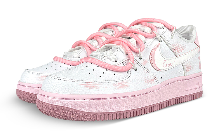 Lookbook Nike Air Force 1 Bunny Graffiti Rosa Blanca Personalizadas CT3839-107(Team47-女粉兔解构BOX)