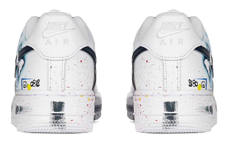 Shop ナイキ エアフォース1 カスタム「バタフライ・グラフィティ」 DH2920-111(Team拾柒-女款喷漆态度板鞋白彩)